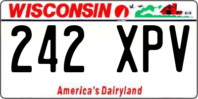 WI license plate 242XPV