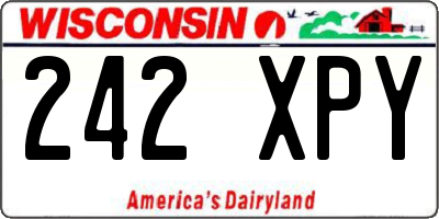 WI license plate 242XPY