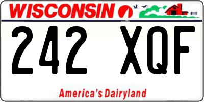 WI license plate 242XQF