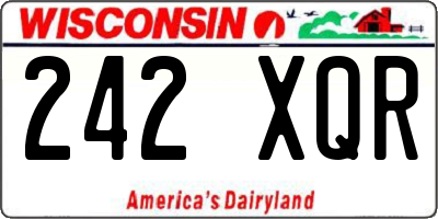 WI license plate 242XQR