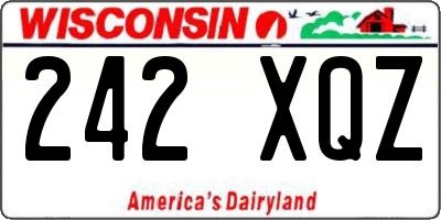 WI license plate 242XQZ