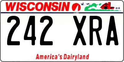 WI license plate 242XRA