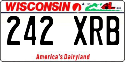 WI license plate 242XRB