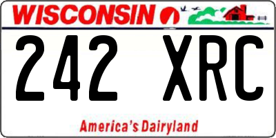 WI license plate 242XRC