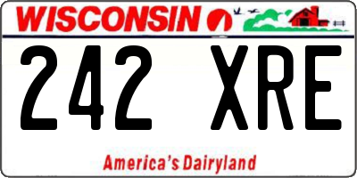 WI license plate 242XRE