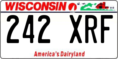 WI license plate 242XRF