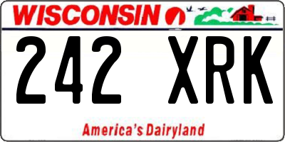 WI license plate 242XRK