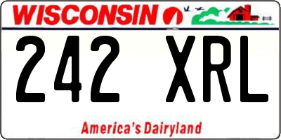 WI license plate 242XRL