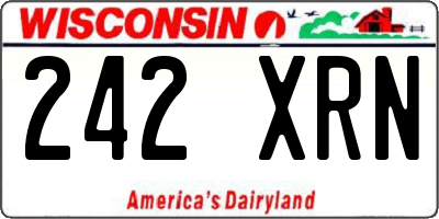 WI license plate 242XRN