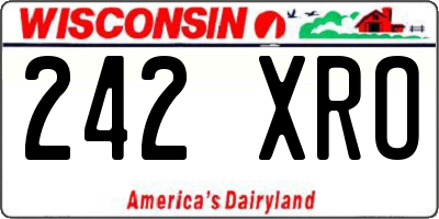 WI license plate 242XRO