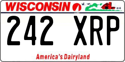 WI license plate 242XRP