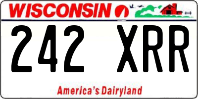 WI license plate 242XRR