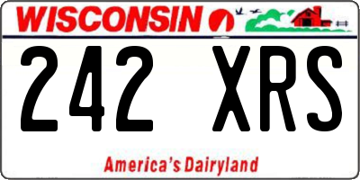 WI license plate 242XRS