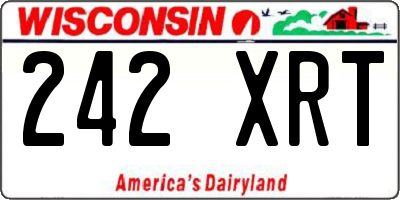 WI license plate 242XRT