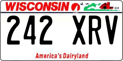 WI license plate 242XRV
