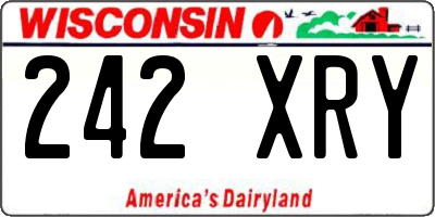 WI license plate 242XRY
