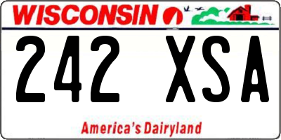 WI license plate 242XSA