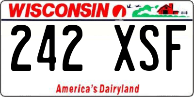 WI license plate 242XSF