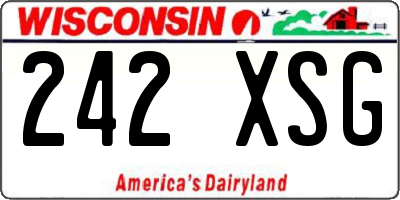 WI license plate 242XSG