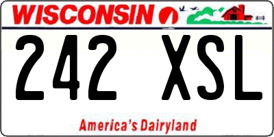 WI license plate 242XSL