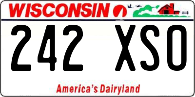 WI license plate 242XSO