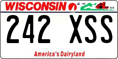 WI license plate 242XSS