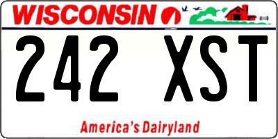 WI license plate 242XST