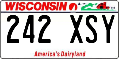 WI license plate 242XSY