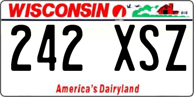 WI license plate 242XSZ