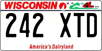WI license plate 242XTD