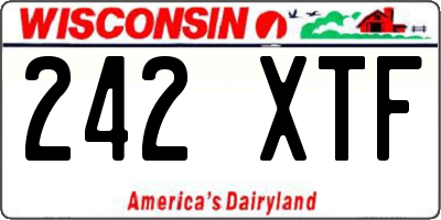 WI license plate 242XTF