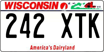 WI license plate 242XTK