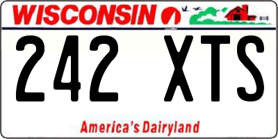 WI license plate 242XTS