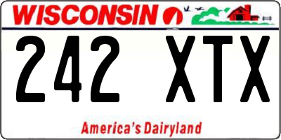 WI license plate 242XTX