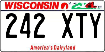 WI license plate 242XTY