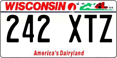 WI license plate 242XTZ