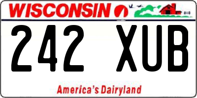 WI license plate 242XUB
