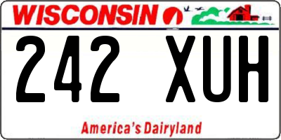 WI license plate 242XUH