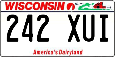 WI license plate 242XUI