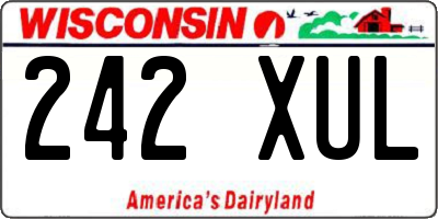 WI license plate 242XUL