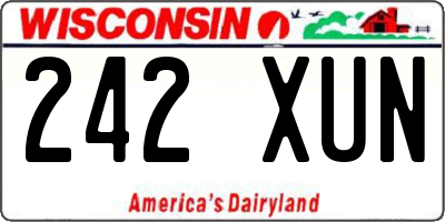 WI license plate 242XUN