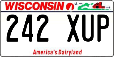 WI license plate 242XUP