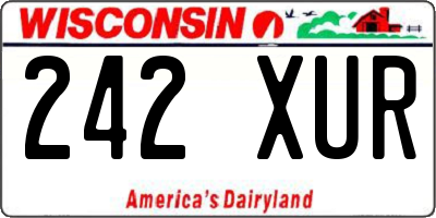 WI license plate 242XUR
