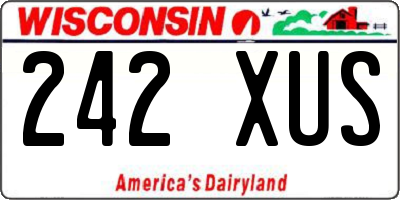 WI license plate 242XUS