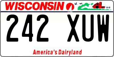 WI license plate 242XUW
