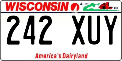 WI license plate 242XUY