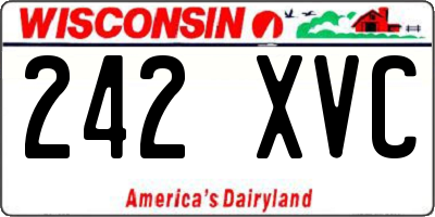 WI license plate 242XVC