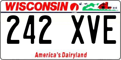 WI license plate 242XVE