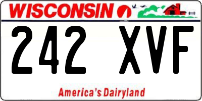 WI license plate 242XVF