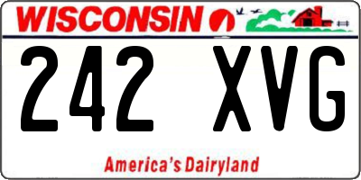 WI license plate 242XVG